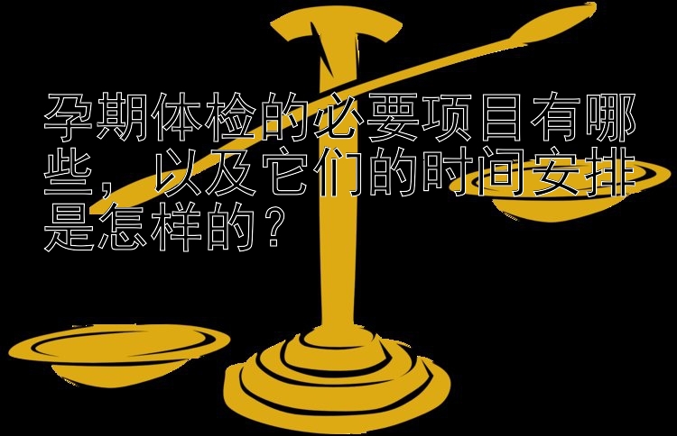 孕期体检的必要项目有哪些，以及它们的时间安排是怎样的？